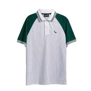 New The Ace Club Polo Après-Tennis Men’s Polo Shirt Stripe NWT XS Green White